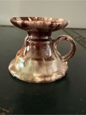 Vintage Bay Keramik German Drip Glaze One Candlestick